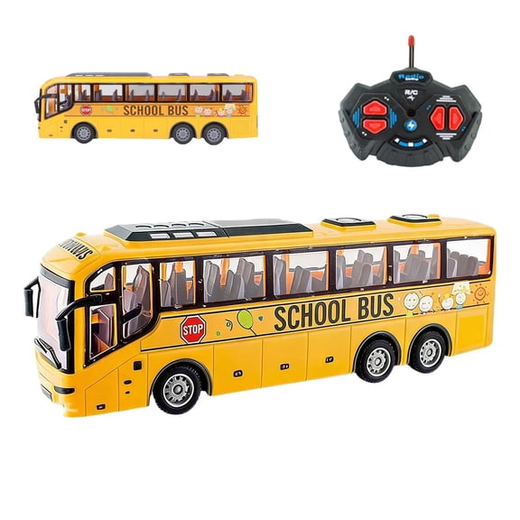 Remote Control Bus, 1:30 Scale Simulated Electric Vehicle with Lights, ABS