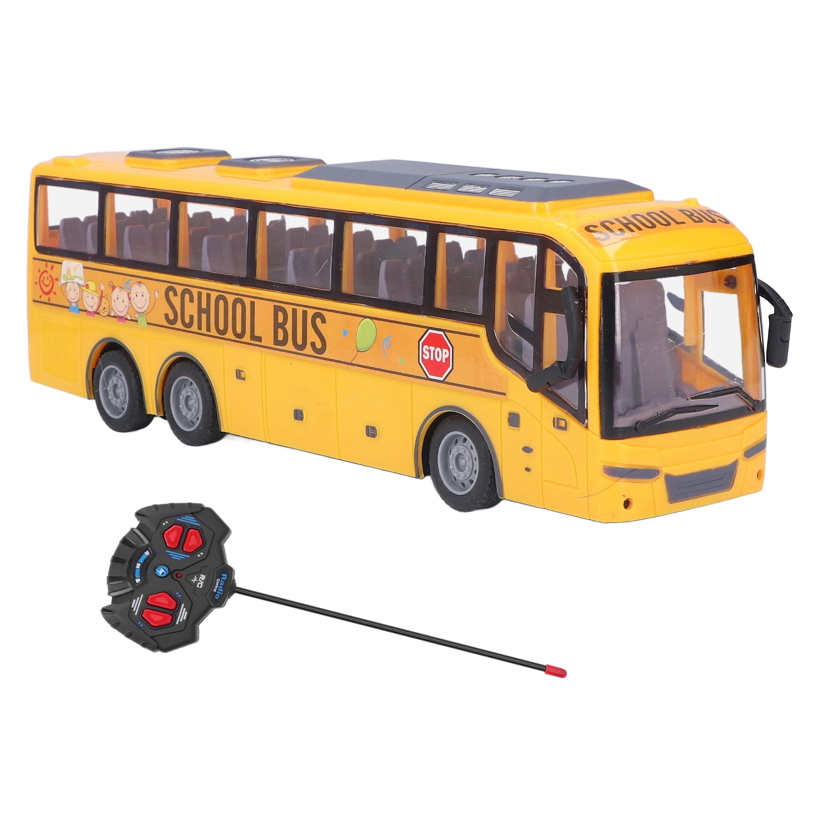 Remote Control Bus Toy Simulated LED Light RC School Bus Electronic