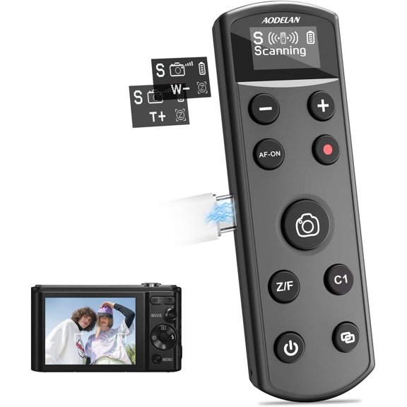 Remote Control for Camera,USB-C Rechargeable Wireless Shutter Release with OLED Screen for ZV-1, ZV-E10,ZV-1F, A6100, A6400, A6700,A7IV,RX100 VII,A9,A9 II,Replace RMT-P1BT (Black)