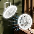 thumbnail image 1 of Remote Control Camping Fan with LED Light, 8 Inch Rechargeable Tent Fan with Aromatherapy, Portable Hanging Desk Fan for Indoor Outdoor (White), 1 of 6