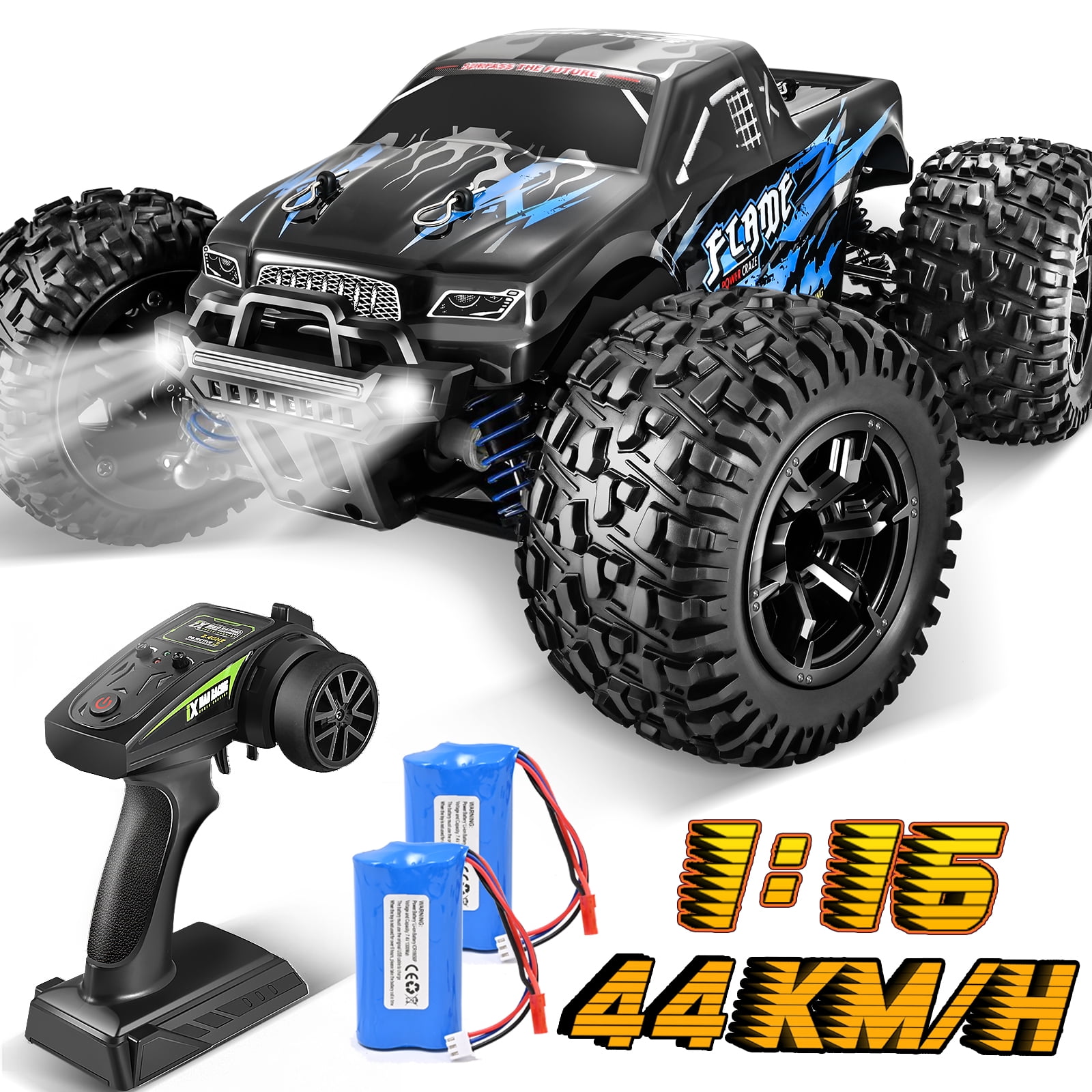 Remote Control Car - 1:16 High Speed Fast RC Cars, 44 KM/H 4WD RC Truck, RC  Drift Car for Kids Adults , Off Road Variable-Speed Vehicle with 2