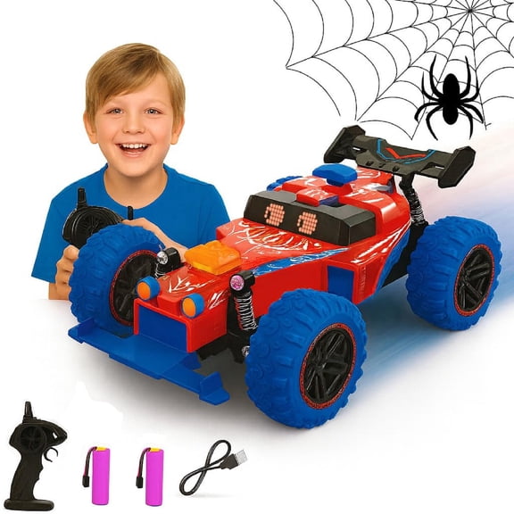 Remote Control Car 1:16 Scale, 2 Packs Rechargeable Batteries 20  Mins Playtime, 15 KM/H High Speed RC Off-Road Truck with 2.4GHz Remote