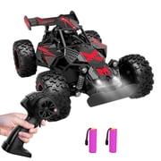 Remote Control Car 116 Scale, 2 Packs Rechargeable Batteries 20+ Mins Playtime, 15 KM/H High Speed RC Off-Road Truck with 2.4GHz Remote