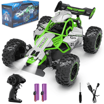 UUGEE Remote Control Car, 2.4GHz High Speed RC Cars Toys, 15MPH RC Truck Off Road with LED Headlight,Christmas Birthday Gifts for 8 11 Year Old Boys Kids,Green