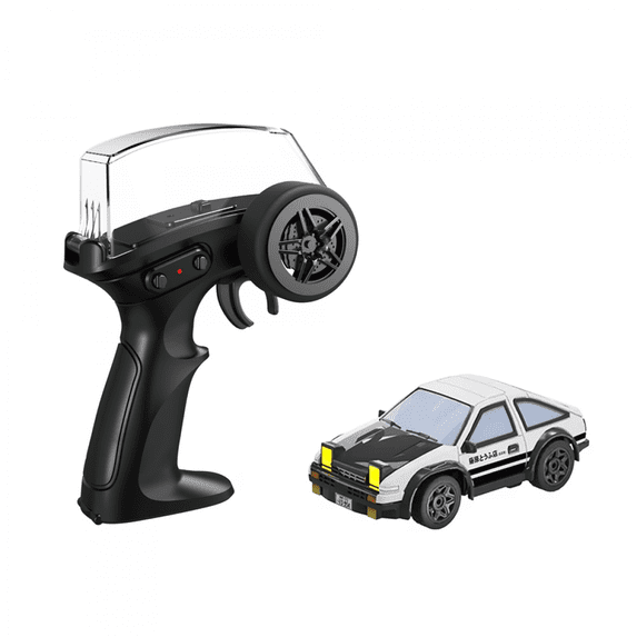 Remote Control Car 1:64 RC Drift Car with Lights, 2.4GHz High Speed Racing Vehicle for Desktop Racing-White