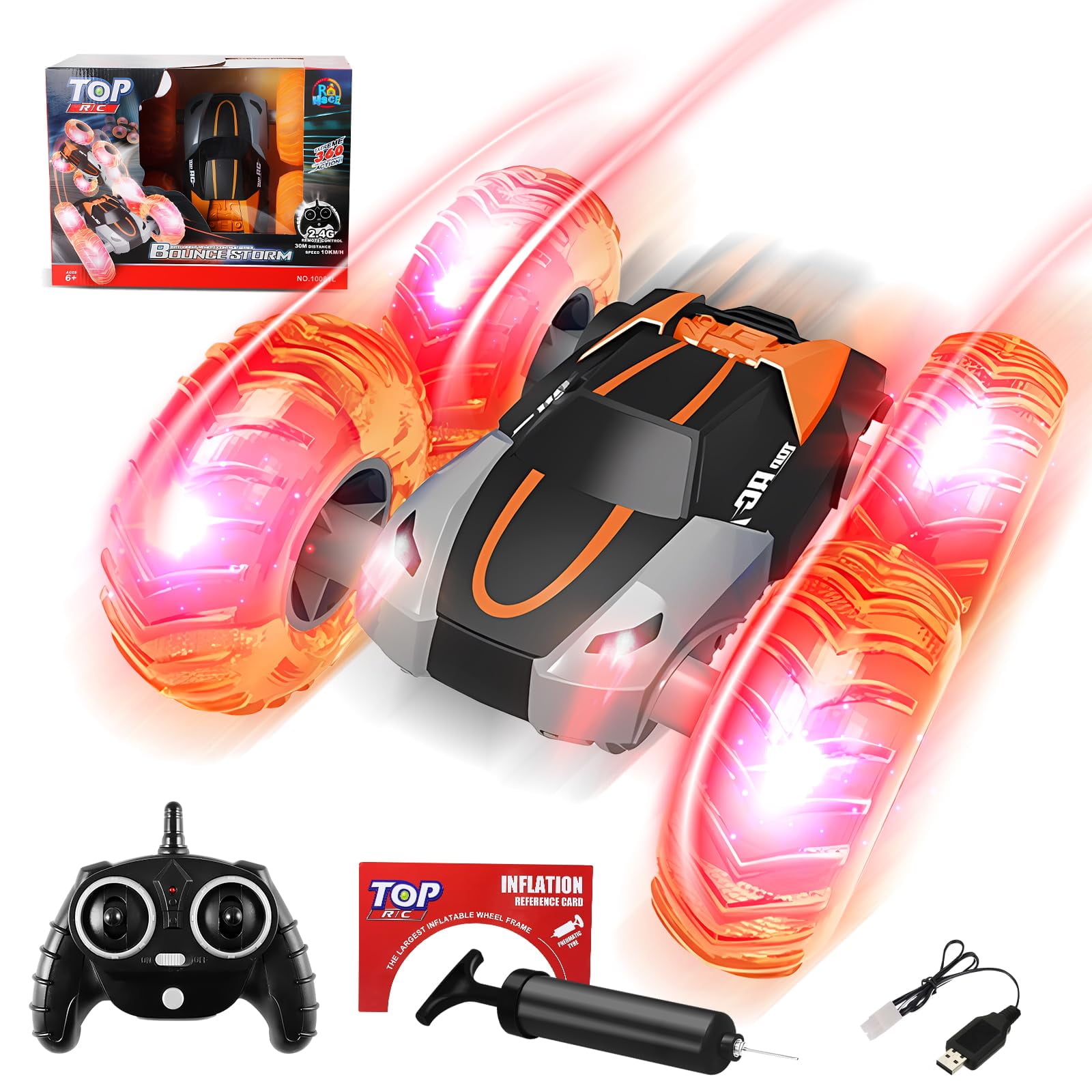 Remote Control Car, 2.4GHz All Terrain Off-Road RC Stunt Cars with ...