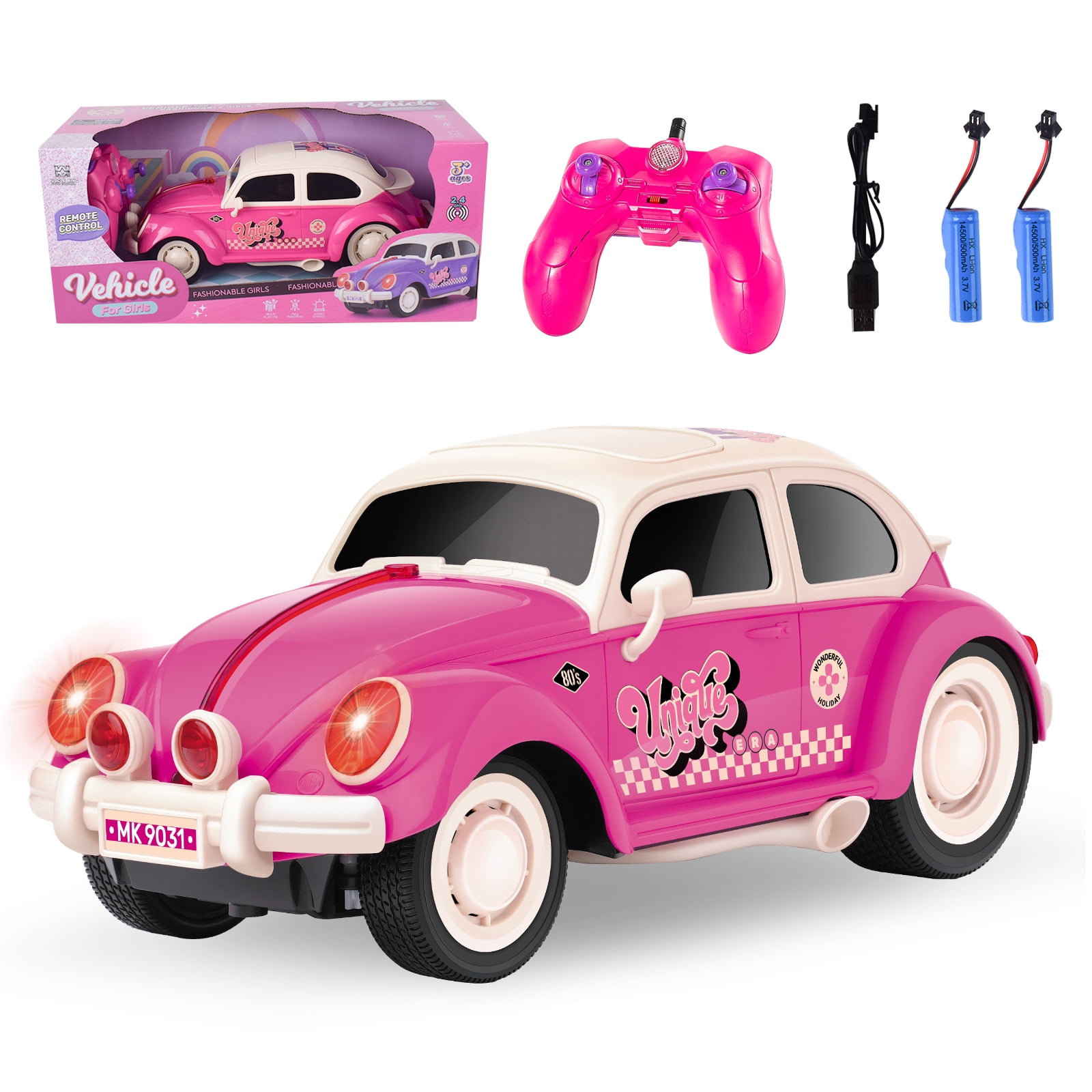 Creative Double Star Pink Remote Control Car for Girls Pink Volkswagen Beetle Toy Car for Ages 3 7 2.4GHz 4WD Fast Pink Toy Car for Ages 8 13 Years Old Girl Birthday Gift Kids Toys Walmart