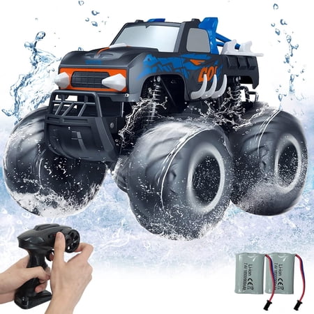 Remote Control Car 4WD Off-Road Buggy Waterproof Amphibious RC Toy Truck Gift for Kids Age 4-12
