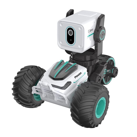 Remote Control Car with 720P Camera, 1:18 Monster Truck Toys for Boys, 2.4GHz 4WD All Terrain RC Cars with Real-Time Video, Voice Control & LED Lights, Off-Road Remote Control Truck Gifts for Kids