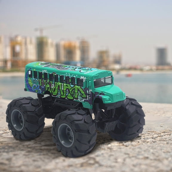 Remote Control Car Alloy Big Wheel School Bus Toy for Indoor Outdoor Play Friction Powered Vehicle - Ideal for Boys, 14 cmx10 cm, Color C