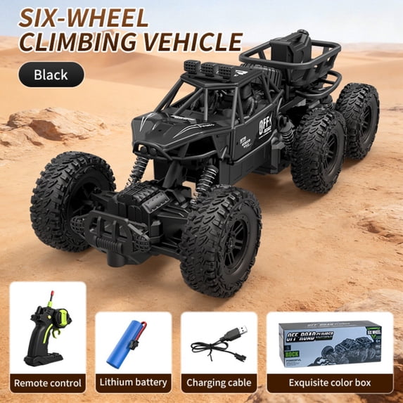 Remote Control Car, Big Monster Truck Toys RC Cars for Boys Kids Adults, 2.4Ghz 4WD 6-Wheel Off Road RC Monster Truck , RC Car Truck Rock Crawler Toy All Terrain Gifts for Adults Boys 8-16