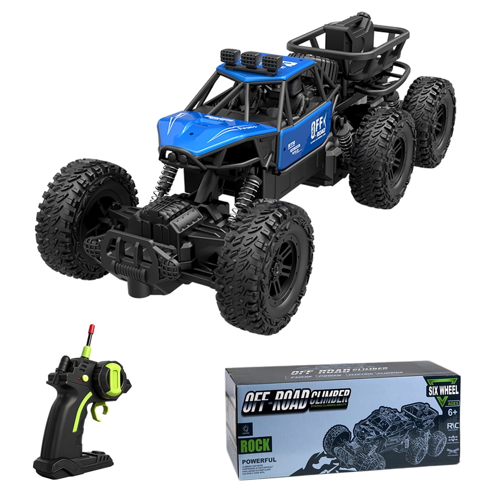 Remote Control Car, Big Monster Truck Toys RC Cars for Boys Kids Adults, 2.4Ghz 4WD 6-Wheel Off Road RC Monster Truck , RC Car Truck Rock Crawler Toy All Terrain Gifts for Adults Boys 8-16