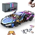 thumbnail image 1 of Remote Control Car Building Block Set, 1:14 Scale Technical Supercar Model with LED Lights, STEM Toy Gift for Adults and Teens, 1 of 9