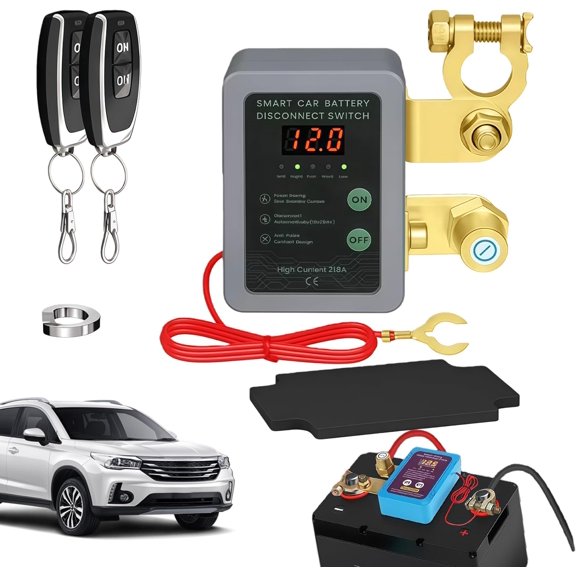 Remote Control of Car Devices for Anti-Theft Safety: 12V 240A Remote Battery Disconnect Switch, Smart Voltage Kill Switch - Fits Auto, Truck, Marine, RV, ATV, Boat