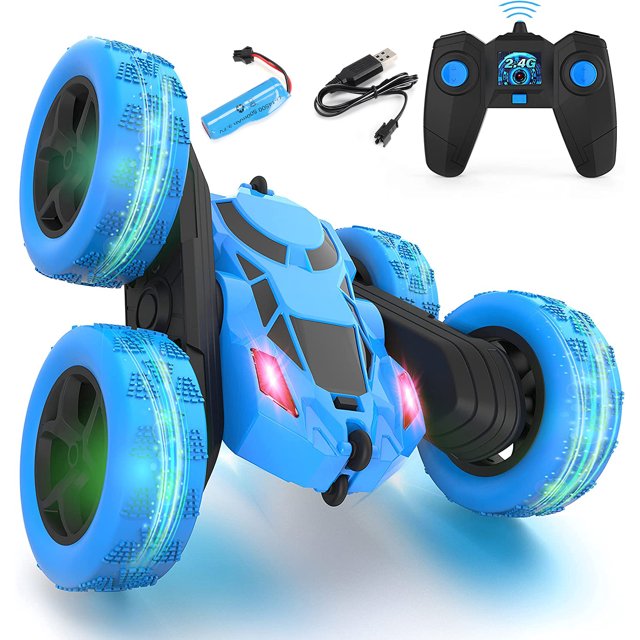 4WD RC Car with LED Lights, 360° Rotating, Double Sided, Electric Race