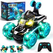 Remote Control Car for Kids, 360  Rotation RC Stunt Cars, 2.4GHz Rechargeable RC Cars with Cool Lights, Indoor Outdoor Gift for Boys Girls Aged 3-12