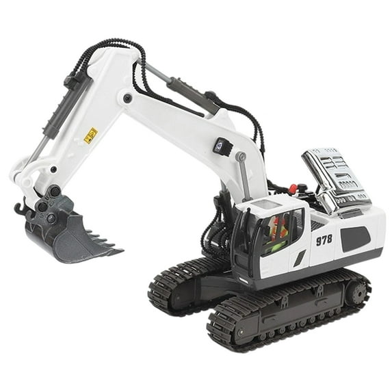 Remote Control Car Excavator Trucks with Lights and Sounds for Complete Construction Play Alloy Material 24 Action Control