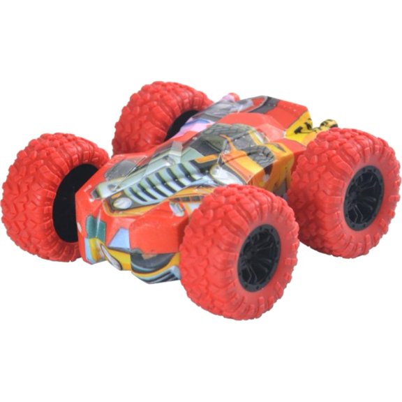 Remote Control Car, Flip Cars Toys, Stunt Car with LED Lights & 360° Flips, Truck 360° Rotating Stunt Push and Go Friction Cars Gifts - Red