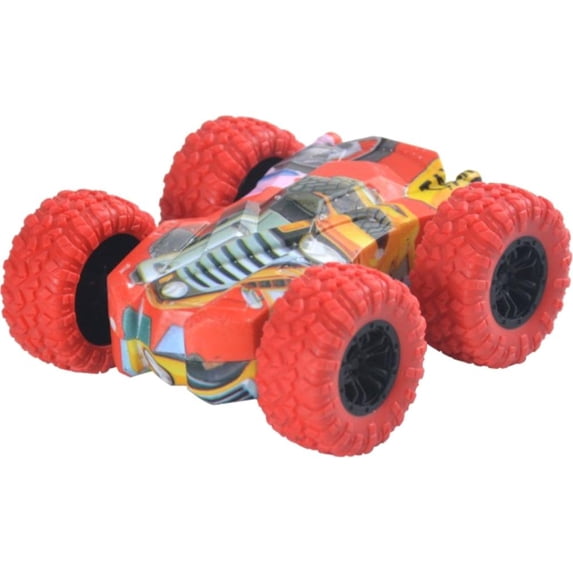 Remote Control Car, Flip Cars Toys, Stunt Car with LED Lights & 360° Flips, Truck 360° Rotating Stunt Push and Go Friction Cars Gifts - Red