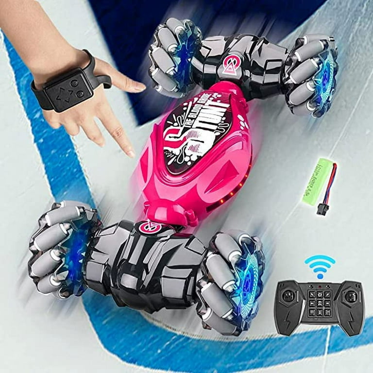 Remote Control Car Gesture RC Car 4WD Hand Controlled RC Cars for Kids and Adult 2.4Ghz RC Stunt Car Toys for 6 12 with Cool Light Christmas Gift for