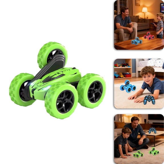 Remote Control Car, Gesture Sensing RC Stunt Car, LED Lights & Sounds, 4WD, All-Terrain Vehicle, 360° Flips(Green)