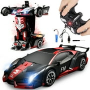 Remote Control Car, HDJ RC Cars One-Button Transforming, 360  Rotation Drifting, 118 Toy Gift for Kids,4-8 Years Old Boys/GirlsRed