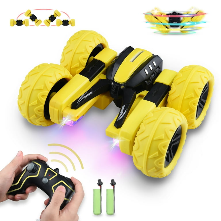 Remote Control Car for Kids 2.4GHz High Speed RC Stunt Cars Toys RC Offroad Double Side Driving Car Toys with 4WD LED Headlight and Rechargeable