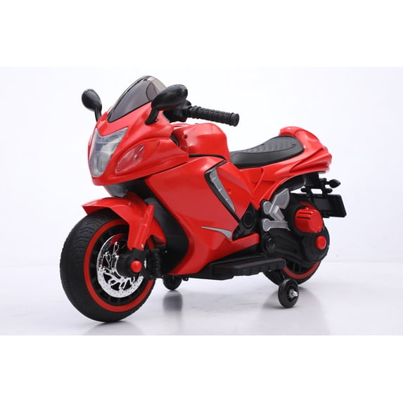 Xuanlur 24V Ride On Toys Motorcycle for Big Kids, Kids Car Motorcycle with LED Light, Gift for Boys & Girls Ages 3-8 (Wine Red)