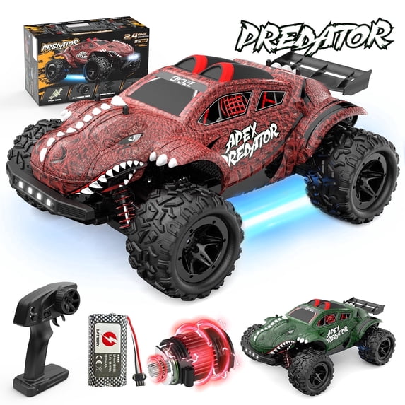 Electric Car for Kids, Ride on Toy w/ Music & Lights, Suspension, 2 Speed, 5 Point Harness, Crazy Cart for Ages 6+, Red