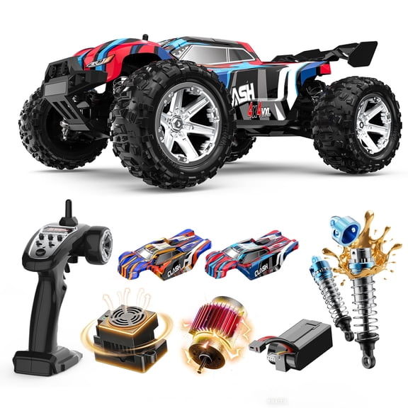 JoyStone 1:16 Brushless Fast RC Cars for Adults, Max 60+mph Hobby Electric RC Truck with 3S Lipo Battery, Waterproof High-Speed Remote Control Monster Truck with 2 Shells