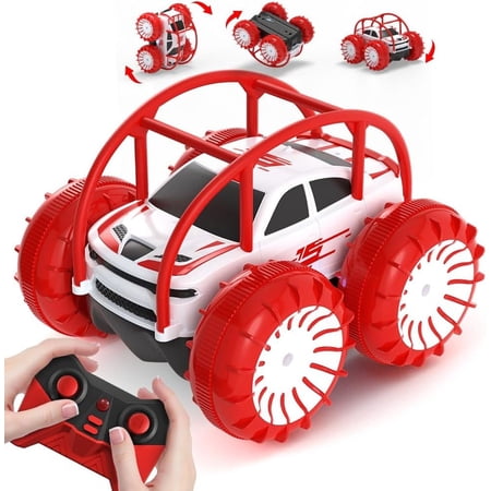 Remote Control Car, RC Cars Amphibious Land & Water Toy Off-Road RC Boat, 360°Flip Rotation Stunt Car with Sidelights for Toddlers 3 4 5 6 7 8 9 10 11 12 Years Kids Boys Girls