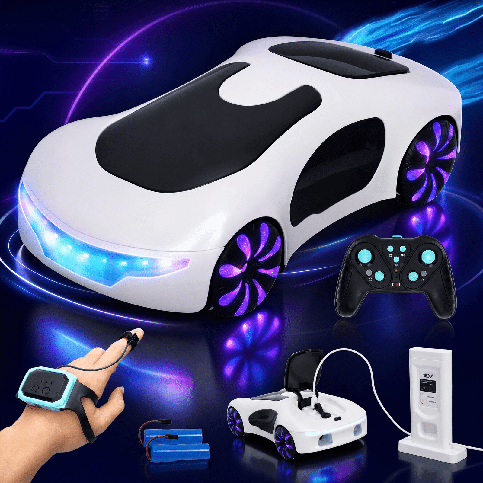 Glee Max Remote Control Drift Car Toy,  2.4GHz 360° Rotate RC Car with Lights, Music & Spray Effects Birthday Gifts for Kids Aged 4+