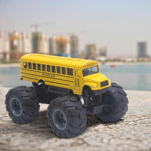 Remote Control Car Remote Toy Bus Alloy Big Wheel Model for Boys and Kids with Friction Power and Build,14 cmx10 cm,Color A