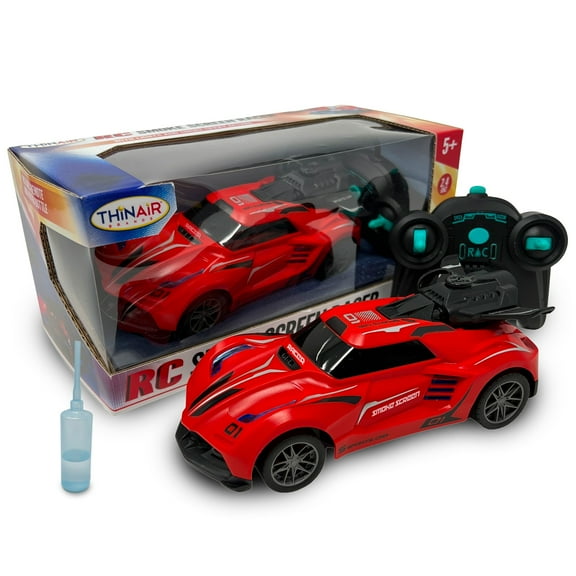 Hyper Drive: RC Smoke Screen Racer - Red - Light-Up Remote Control Car, Spraying Vapor Mist, Toy Vehicle Performs Stunts & Tricks, 2.4 GHz, Kids 5+