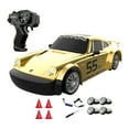 thumbnail image 1 of Remote Control Car Toy , 1 Remote Controller 4 Traffic Cones 8 Tires 1 Screwdriver 1 Charging Cable Included, Golden Rc Drift Car With Realistic Design For Indoor Outdoor, 1 of 6
