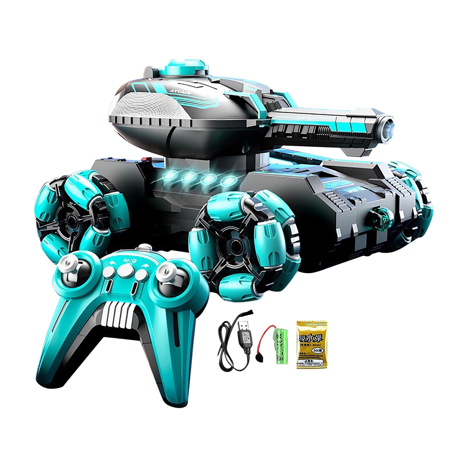Kids RC Tank Remote Control Shooting Tank - Water Bead Shooting RC Car With Army Figures For Kids 360 Rotating RC Vehicle