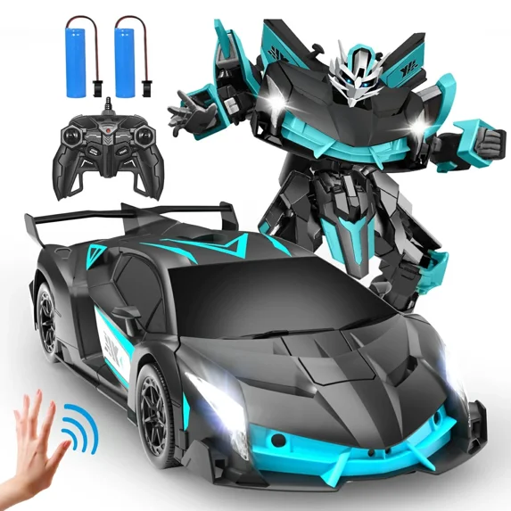 Remote Control Car, Transform Robot RC Car for Kids, 2.4Ghz 1:12 Scale Model Racing Car with One-Button Deformation, 360°Drifting, Transforming Robot Car Toy Gift for Boys and Girls