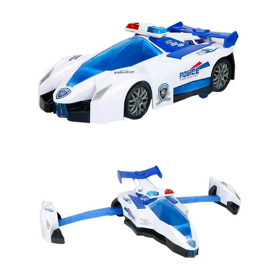 Remote Control Car, Transform Robot RC Cars, 2.4Ghz Transforming Police Car Toy with LED Light, One-Button Deformation & Rotating Drifting, Toys for 5+ Year Boys/Girls