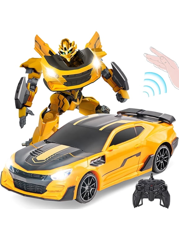 Remote Control Car Transform Toys,2.4G 1:12 Scale Transform Car Robot,One Button Transformation and 360 Rotation Drifting