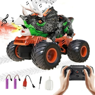 Remote Control Car for Boys,2.4Ghz RC Dinosaur Toys for Kids 3-5 Year olds, RC Car Toys with Light & Sound Spray Birthday for Boys  Orange