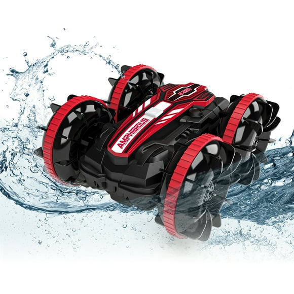 Remote Control Car, 4WD off Road Stunt Car 2.4GHz Land Water 2 in 1 RC Car, Toy for Boys & Girls, Gifts for Kids, Red