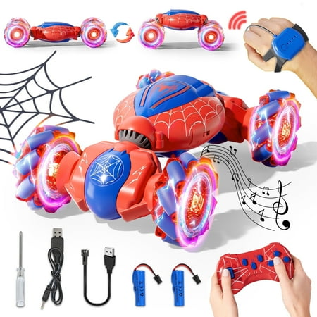 Remote Control Cars, RC Car with Gesture Sensing, 360° Rotating 4WD with Light & Music, 2.4Ghz Hand Controlled Car, Toy Car Gifts for Boys Age 8 12