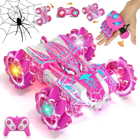 Remote Control Cars, RC Cars Toys for 5 6 7 8 9 10 Year Old Boys Girls, Gesture Sensing RC Stunt Car, Double Sided Race Car with Cool Lights for Boys Kids Age 8-12 Outdoor Toys Birthday Gifts