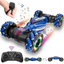 Remote Control Cars RC Stunt Car Toys for 6-12 Year Old Boys, UUGEE 2.4Ghz 1:14 4WD Gesture Sensing Transform Drift Car with Light & Music, Birthday Gifts for Kids- Blue