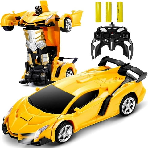 Remote Control Cars, Transform Robot RC Cars Toys for 3 4 5 6 7 Year Old Boys, One-Button Deformation and 360 Degree Rotating Drifting, Boys Toys Ages 4 5 6 7 8 9 Year Old