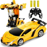 Remote Control Cars, Transform Robot RC Cars Toys for 3 4 5 6 7 Year Old Boys, One-Button Deformation and 360 Degree Rotating Drifting, Boys Toys Ages 4 5 6 7 8 9 Year Old