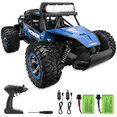 thumbnail image 1 of YCFUN RC Cars, 1:14 Scale Off-Road RC Monster Truck with Lights, Metal Shell & 2 Batteries, 2.4Ghz Remote Control Car Crawler for Kids Adults, Blue, 1 of 7