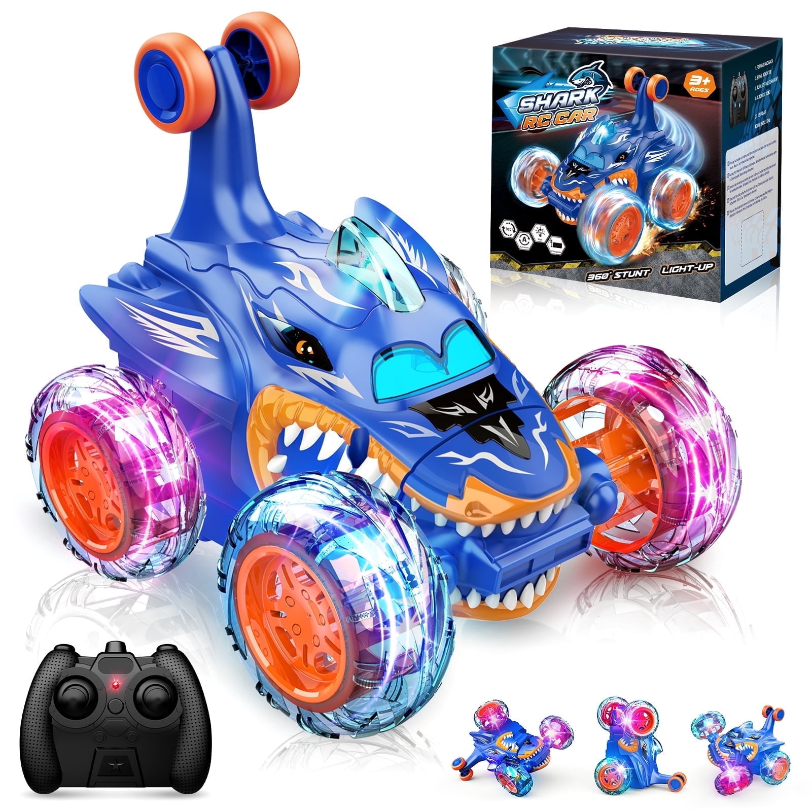 dmazing Remote Control 360° Spinning Car, Blue