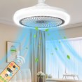 thumbnail image 1 of Remote Control Ceiling Fan Light E27 Base Three Speed Three Light Levels Timer Aromatherapy Attachment Study Bedroom Living Room(Gray), 1 of 6