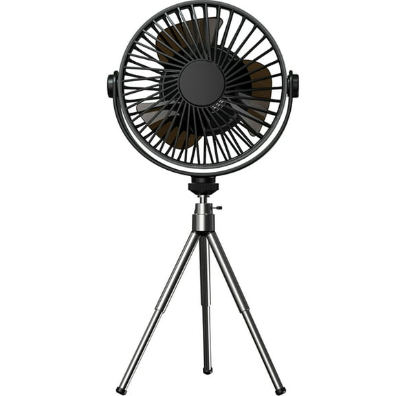 Remote Control Ceiling Fan with LED Lamp+Tripod Rechargeable Canopy Fan 2000mAh Desk Fan for Outdoor Camping Hiking